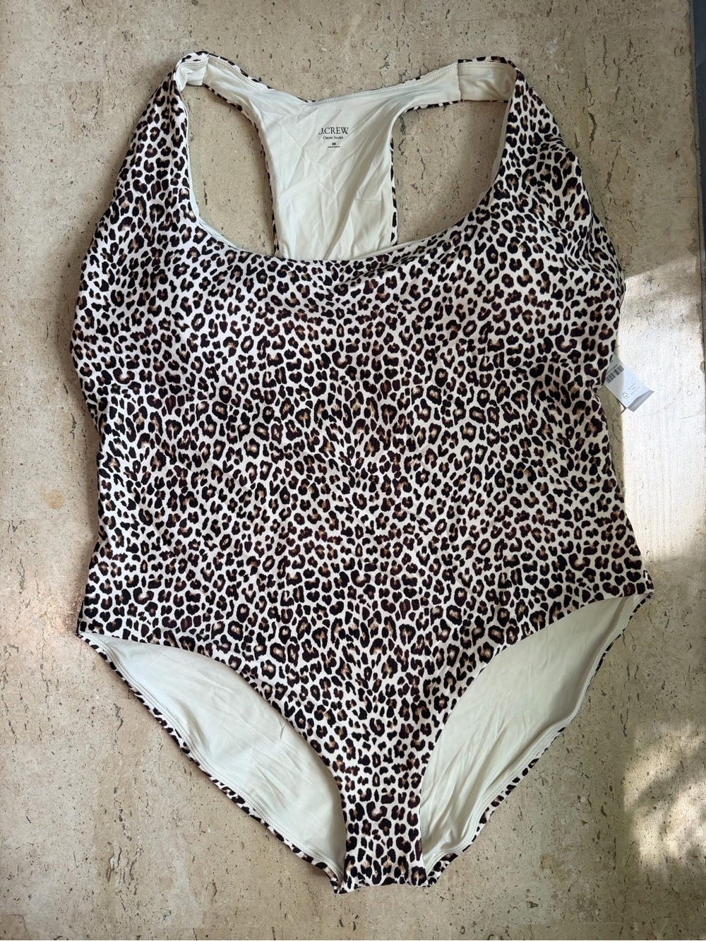 J.Crew Classic Sculpt Leopard Print Racerback One Piece Swimsuit Women’s Size 24